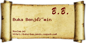 Buka Benjámin névjegykártya